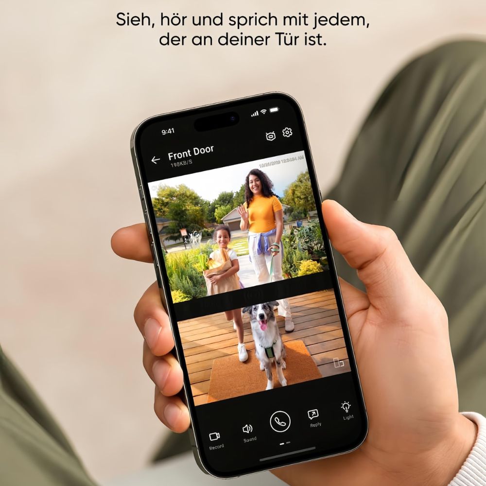 Security Video-Türklingel (T8214) mit zwei Kameras und kristallklarer 2K-Auflösung